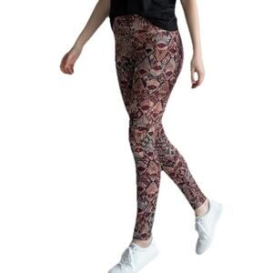 Soft Surroundings Pull on Pants Stretch Colorful Burgundy Aztec Print X-LARGE